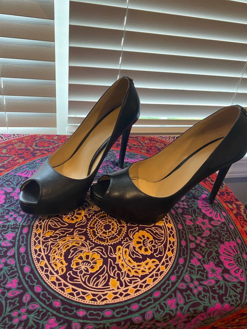 Michael Kors Black Peep-Toe High Heel Pumps